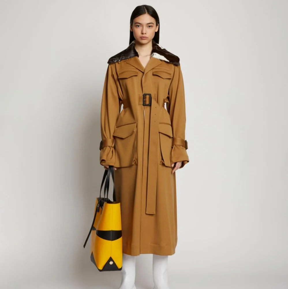 Proenza Schouler Twill Trench Coat Size 6 - Picture 1 of 6